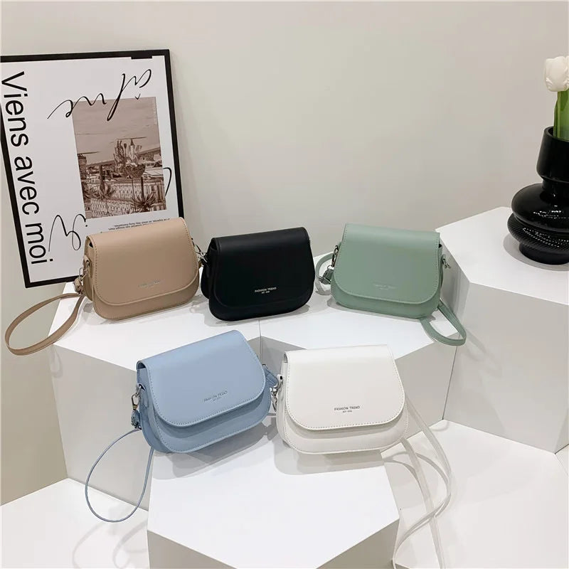 Vintage Saddle Crossbody Bag PU Leather Women's Luxury Design Small Handbag and Purse Ladies Travel Shoulder Messenger Bag Purse