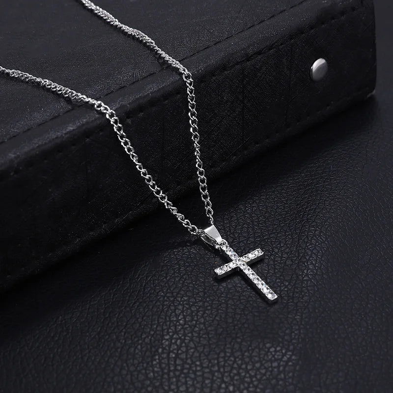 Hot Selling Jewelry Cross Pendant Necklace With Zircon Fashionable And Personalized Design Popular Hip Hop Neck Chain