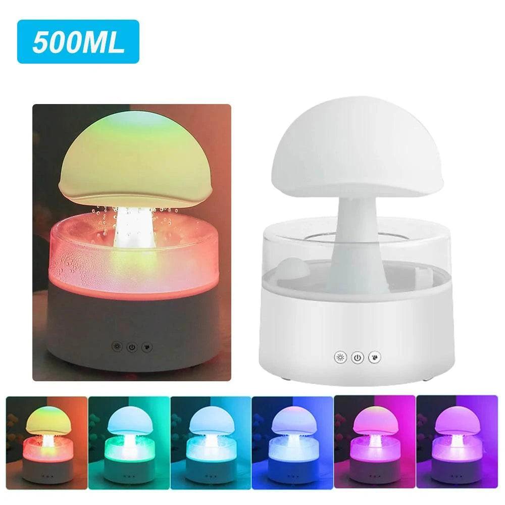 Mushroom Air Humidifier Home Bedroom Aromatherapy Lamp Calming Water Drops Sounds Diffuser Humidifier Rain Cloud Night LightExpress Global Mart  SPECIFICATIONSBrand Name: alloetHumidification Method: Mist DischargePower (W): 5wVoltage (V): 5VNoise: &lt;36dbOrigin: Mainland ChinaCapacity: &lt;1LModel Number: HMushroom Air Humidifier Home Bedroom Aromatherapy Lamp Calming Water DDSers