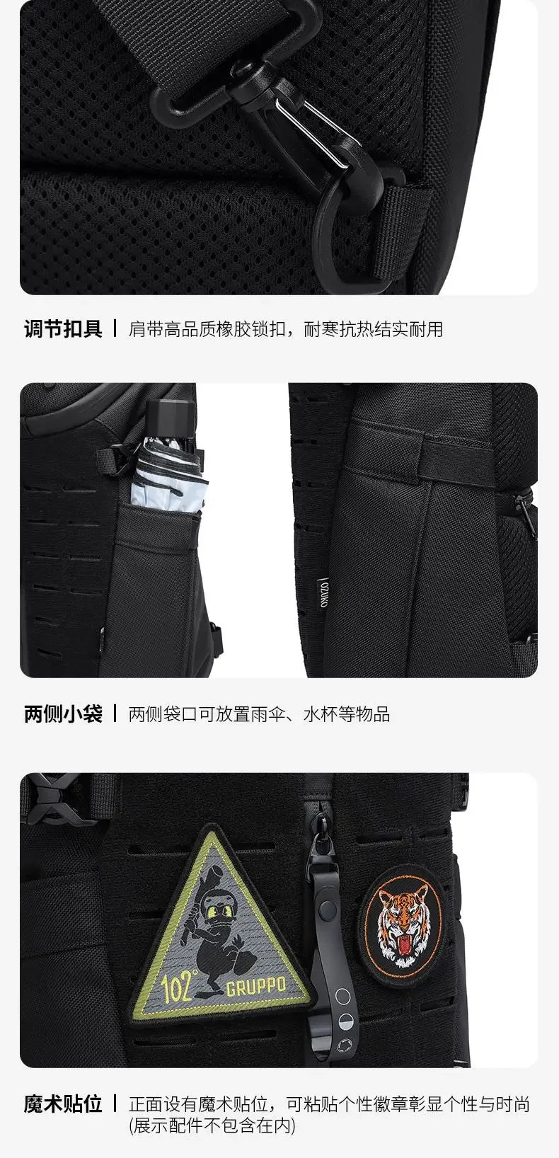 Ozuko Anti-Theft Short Travel Messenger Sling  Cross bag men Waterproof USB Man Crossbody Bag Fashion Designer Chest Bag