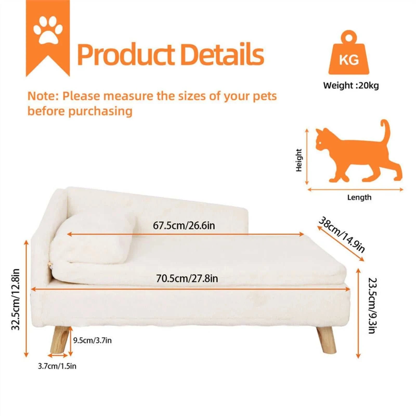 Shape Soft Elevated Dog Cat Sofa Bed Raised Pet Lounger CouchExpress Global Mart  SPECIFICATIONSBrand Name: NoEnName_NullItem Type: Beds &amp; SofasMaterial: LeatherWash Style: Hand WashOrigin: US(Origin)Condition: brand-newBrand: BingoPawType: SoL Shape Soft Elevated Dog Cat Sofa Bed Raised Pet Lounger Couch w CushExpress Global Mart 