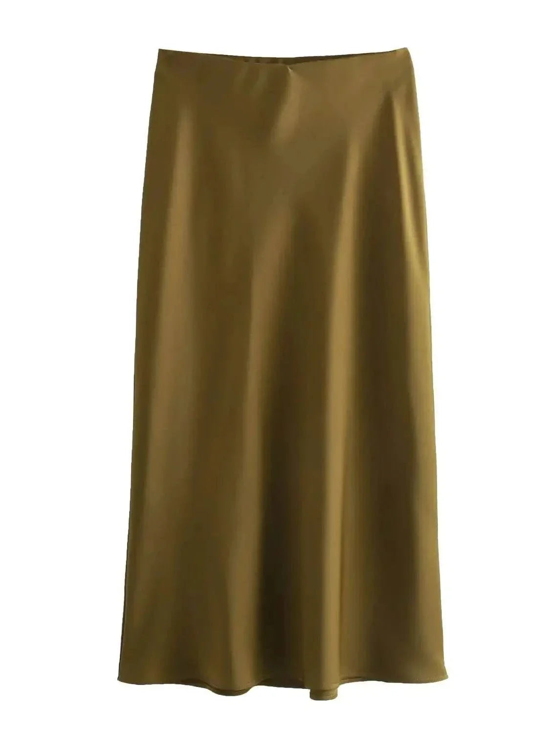 Flowing Satin Midi SkirtExpress Global Mart  Product Description
Embrace elegance with the Flowing Satin Midi Skirt, a perfect addition to your wardrobe for those seeking refined style and comfort. This A-line Flowing Satin Midi SkirtDSers