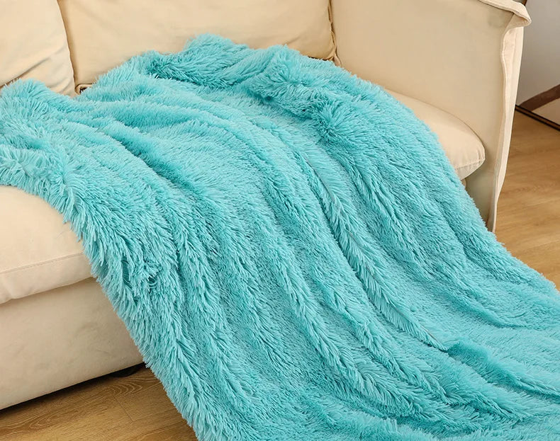 Shaggy Super Soft Coral Fleece Blanket Warm Cozy Bedding Blanket Fluffy Sofa Bedding Airplane Hotel Throw Sofa Pillowcases Sale