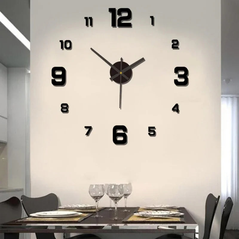 Creative Frameless DlY Wall Clock WallDecal Home Silent Clock Living RoomOffice Wall Decoration