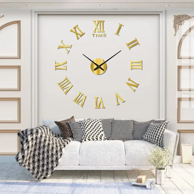 Creative Frameless DlY Wall Clock WallDecal Home Silent Clock Living RoomOffice Wall Decoration