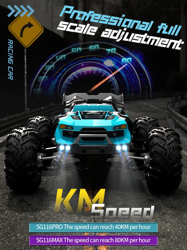 ZLL SG116 MAX 1:16 High Speed Drift Racing 80KM/H Brushless Motor 4WD RC Off Road Car Monster Trucks Toys for For Kids Gifts