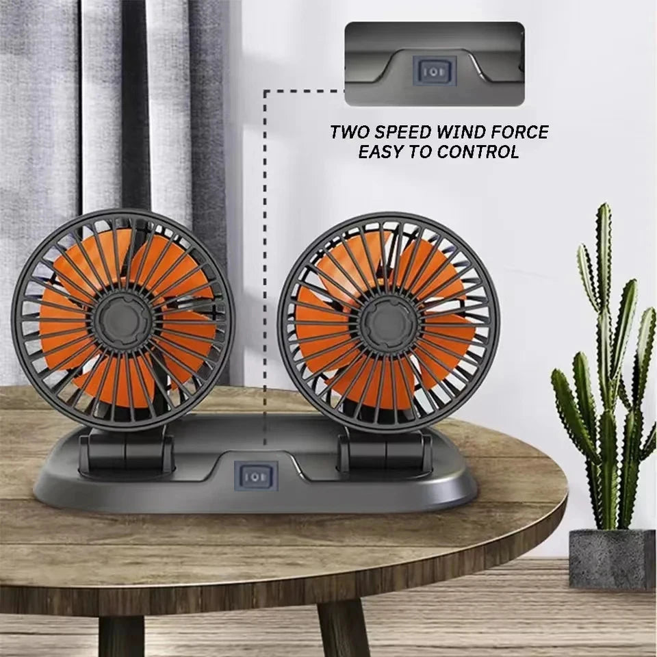 5V 12V 24V Car Fan Cooling Car Fan Dual Head Usb Car Fan 2 Speeds Adjustable Auto Cooler Air Fan Car Accessories Wind Regulation