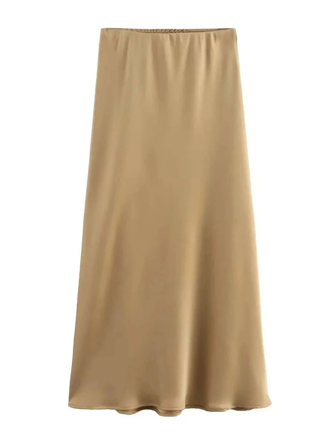 Flowing Satin Midi SkirtExpress Global Mart  Product Description
Embrace elegance with the Flowing Satin Midi Skirt, a perfect addition to your wardrobe for those seeking refined style and comfort. This A-line Flowing Satin Midi SkirtDSers