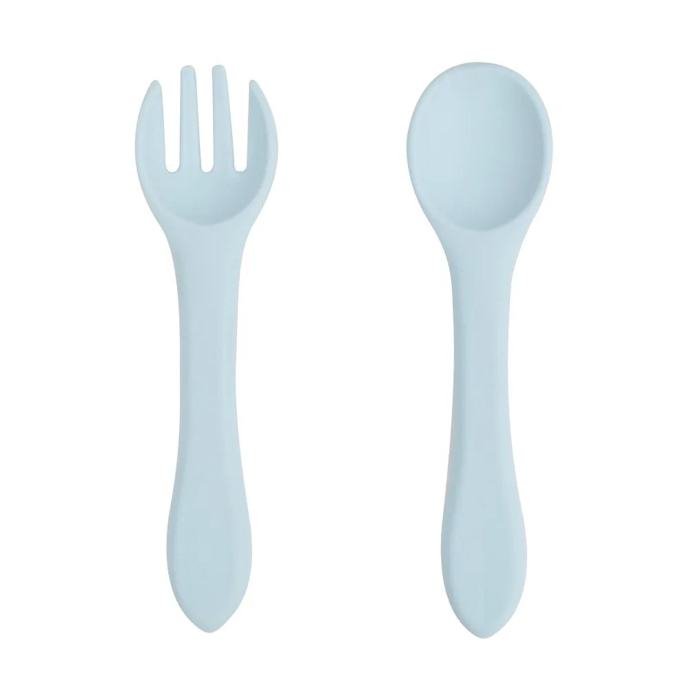 Food-grade Silicone Baby Products Baby Eating Spoon Training Water Spoon Children's Tableware Complementary Food Spoon Fork