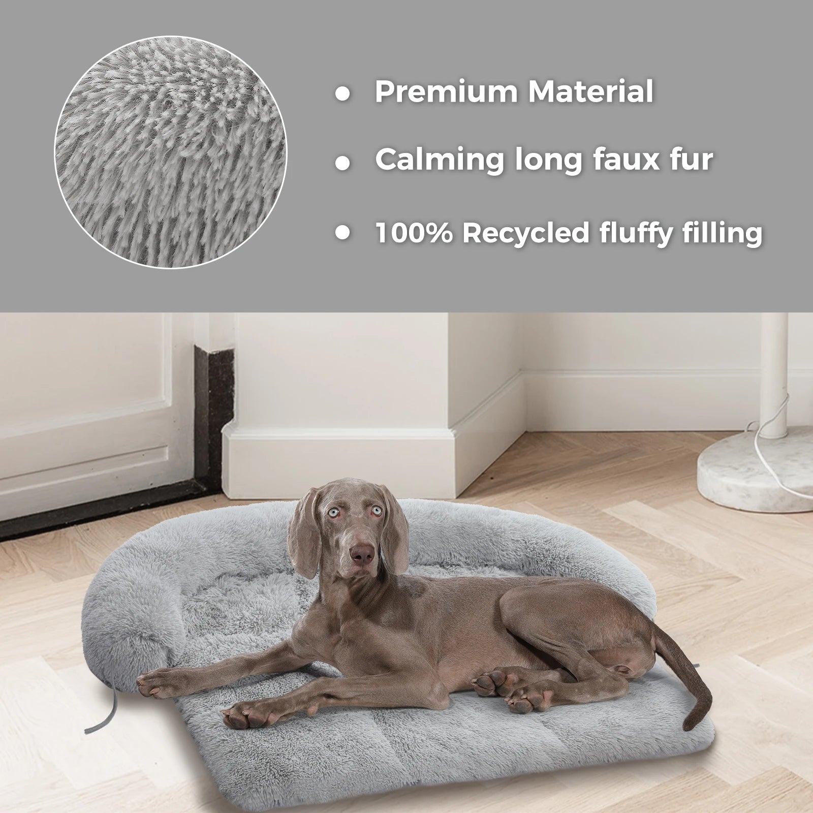 Dog Bed Large Sized Dog Fluffy Bed Couch Cover Large Dog Bed Washable Mat For Furniture Protector Perfect For Large Cats Grey