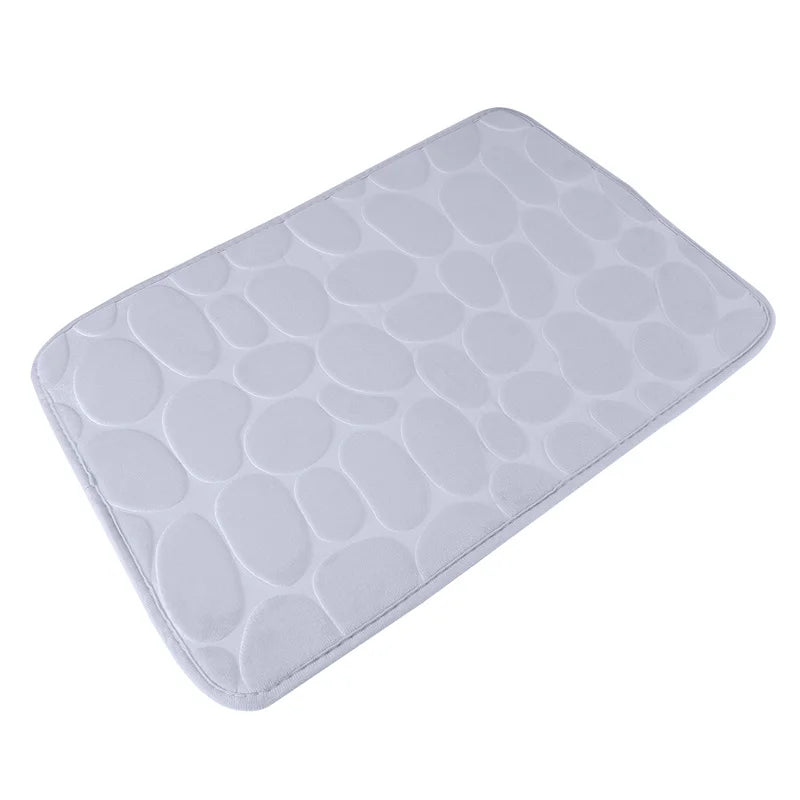 Cobblestone Embossed Bathroom Bath Mat Non-slip Carpets In Wash Basin Bathtub Side Floor Rug Shower Room Doormat Memory Foam Pad