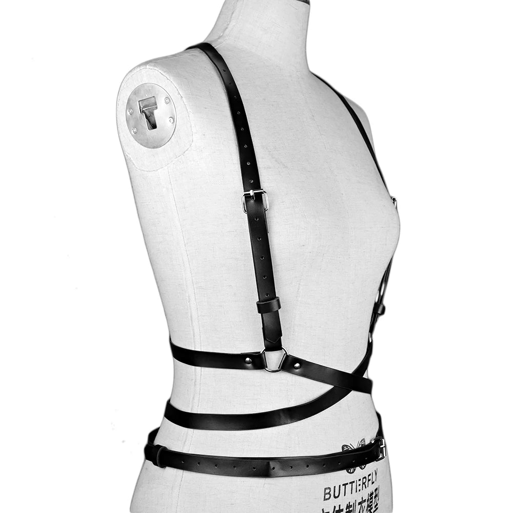 Fashion Harness belt Harness Corset Leather Lingerie Bondage Lingerie Body Harness Fetish Clothing Gothic Suspenders for Women