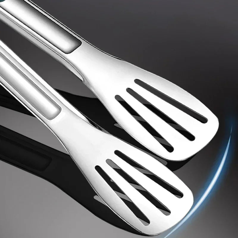 7/9/12inch Stainless Steel Food Clip Non Slip BBQ Tongs Silicone Non-slip Handle Meat Salad Bread Clip Home Kitchen Baking Tool