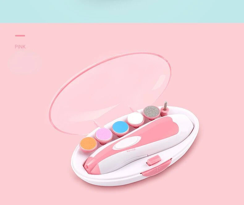 Baby Nail Trimmer Electric Newborn Essential Set Nail Clippers Tools Cutter Care Set Coupe Ongle Bebe With 6 Grinding Heads