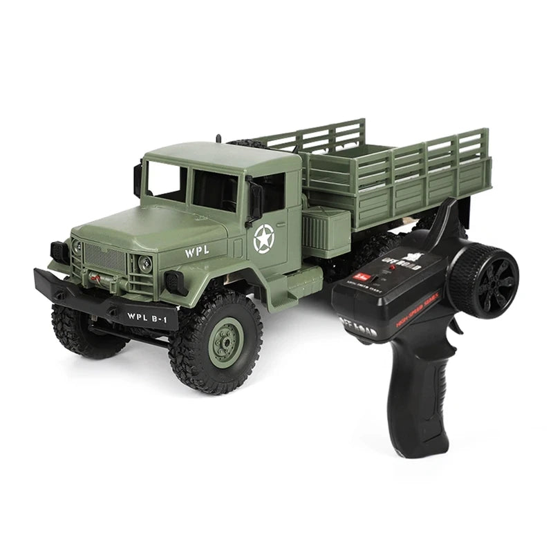 WPL 1:16 B16 2.4G Remote Control Military Truck RTR/KIT Version Six-Wheel Drive Simulation Toy Climbing Car Model Holiday Gift