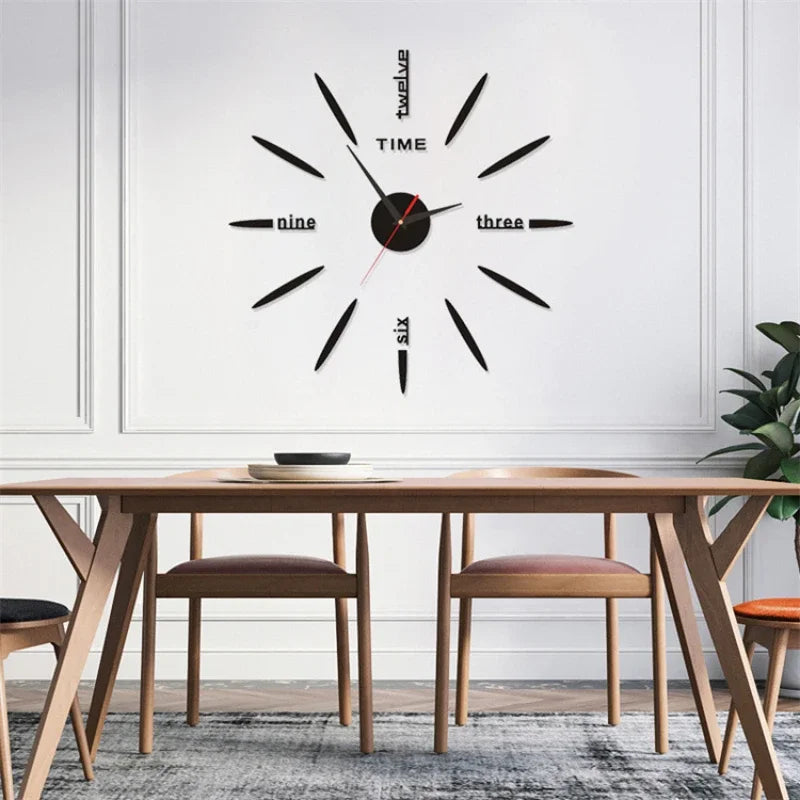 Creative Frameless DlY Wall Clock WallDecal Home Silent Clock Living RoomOffice Wall Decoration