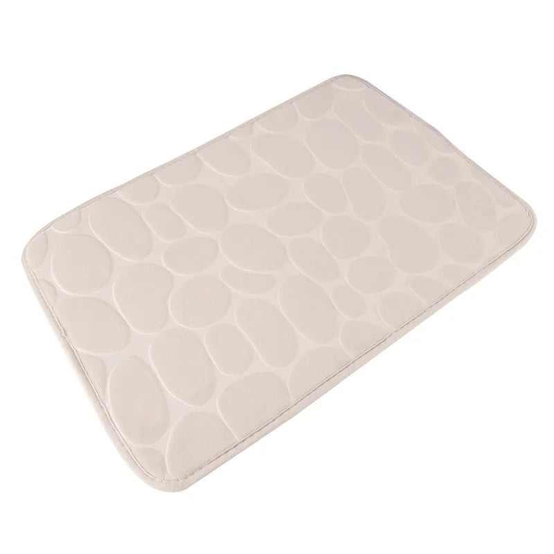 Cobblestone Embossed Bathroom Bath Mat Non-slip Carpets In Wash Basin Bathtub Side Floor Rug Shower Room Doormat Memory Foam Pad