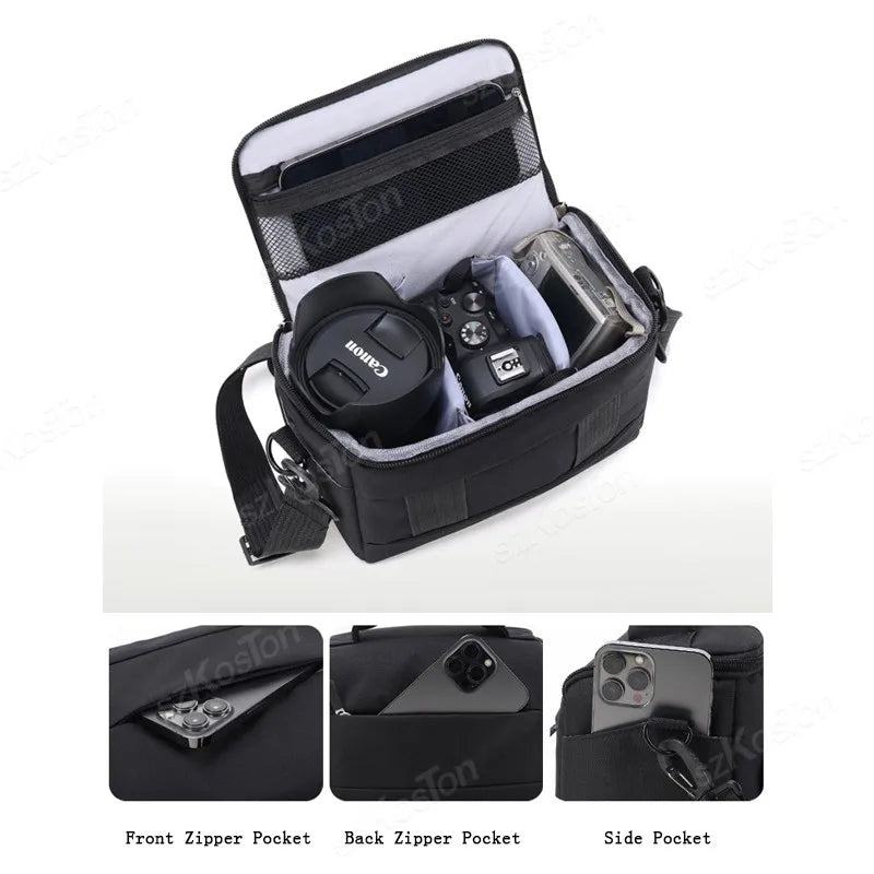 Camera Bag Case Canvas Compatible for Nikon Canon Sony DSLR/SLR Mirrorless Camera Camera Shoulder Messenger Bag for Men/Women