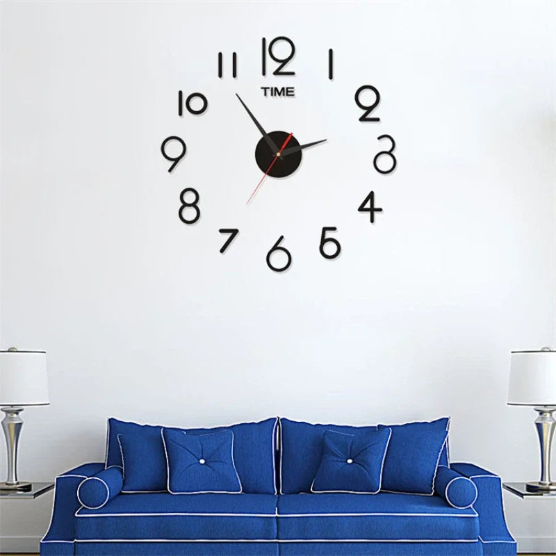 Creative Frameless DlY Wall Clock WallDecal Home Silent Clock Living RoomOffice Wall Decoration