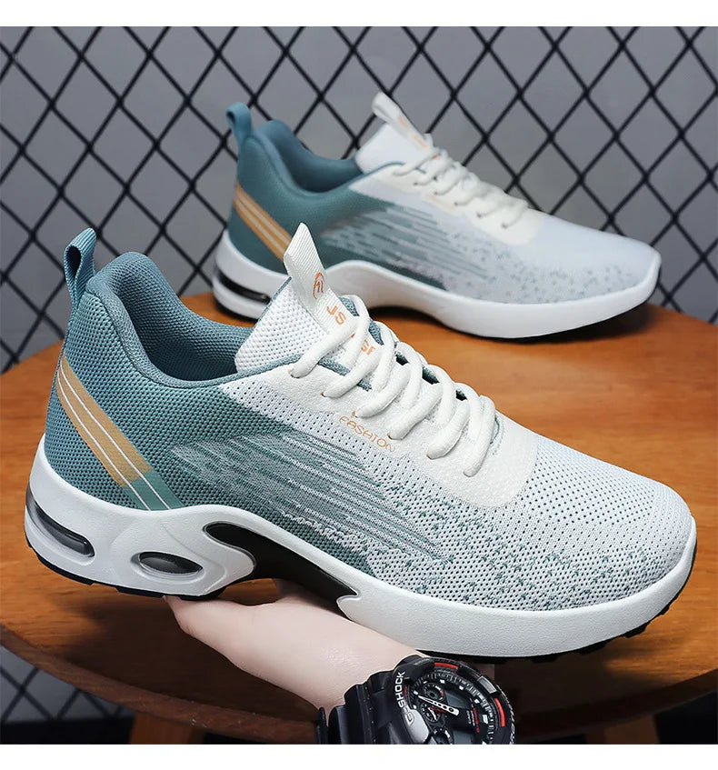 2024 Men's Shoes Spring fashion Soft sole sports single shoes flying woven Casual style men's Running shoes sneakers