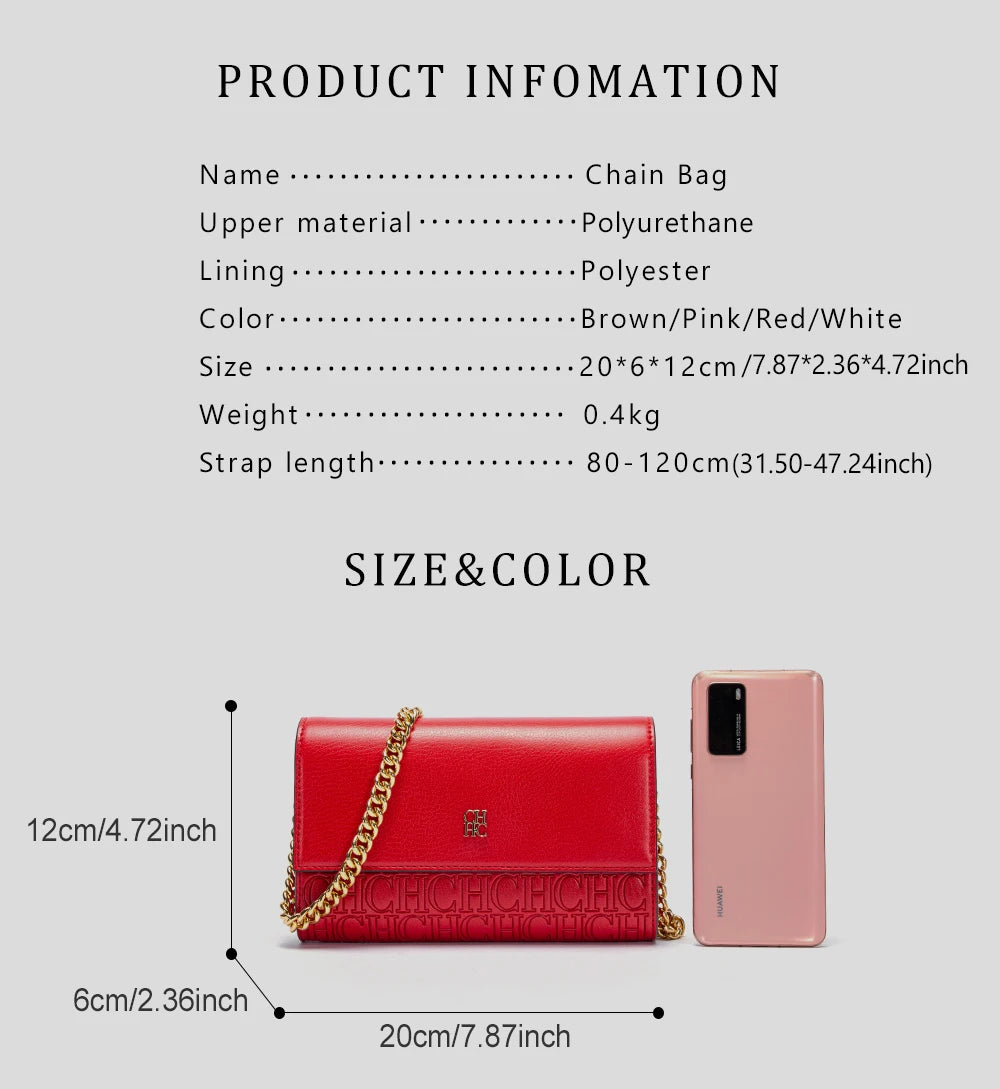 CH Ladies Chain Bag Exquisite Craftsmanship Light Luxury Design New 2024 Chain Bag Letter Element Women's Crossbody Bag