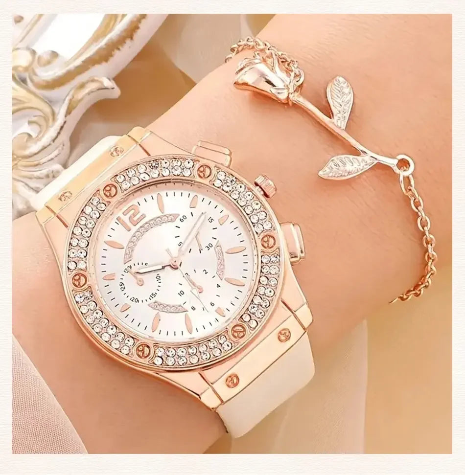 2pcs Set Womens Butterfly Watches Ladies Fashion Watch New Simple Casual Women Analog WristWatch Bracelet Gift