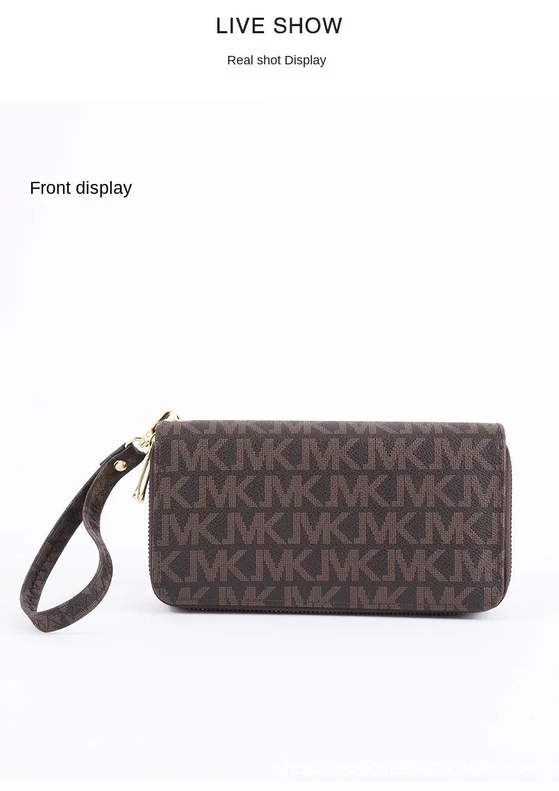 Long Wallet for Women Female vintage Coin Purse Card Holder Wallets Double Zipper PU Leather Clutch Bags Luxury Money Phone Bag