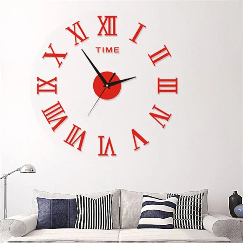 Creative Frameless DlY Wall Clock WallDecal Home Silent Clock Living RoomOffice Wall Decoration