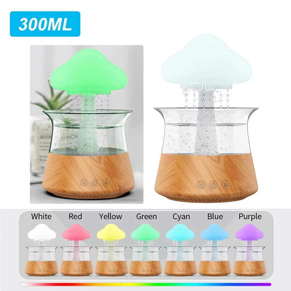 Mushroom Air Humidifier Home Bedroom Aromatherapy Lamp Calming Water Drops Sounds Diffuser Humidifier Rain Cloud Night LightExpress Global Mart  SPECIFICATIONSBrand Name: alloetHumidification Method: Mist DischargePower (W): 5wVoltage (V): 5VNoise: &lt;36dbOrigin: Mainland ChinaCapacity: &lt;1LModel Number: HMushroom Air Humidifier Home Bedroom Aromatherapy Lamp Calming Water DDSers