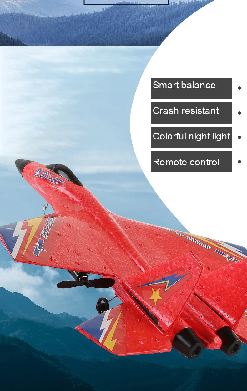 SU-27 RC Airplanes Remote Control Glider Fighter Hobby 2.4G RC Plane Drones EPP Foam Aircraft Toys for Boy Kids Children Gift