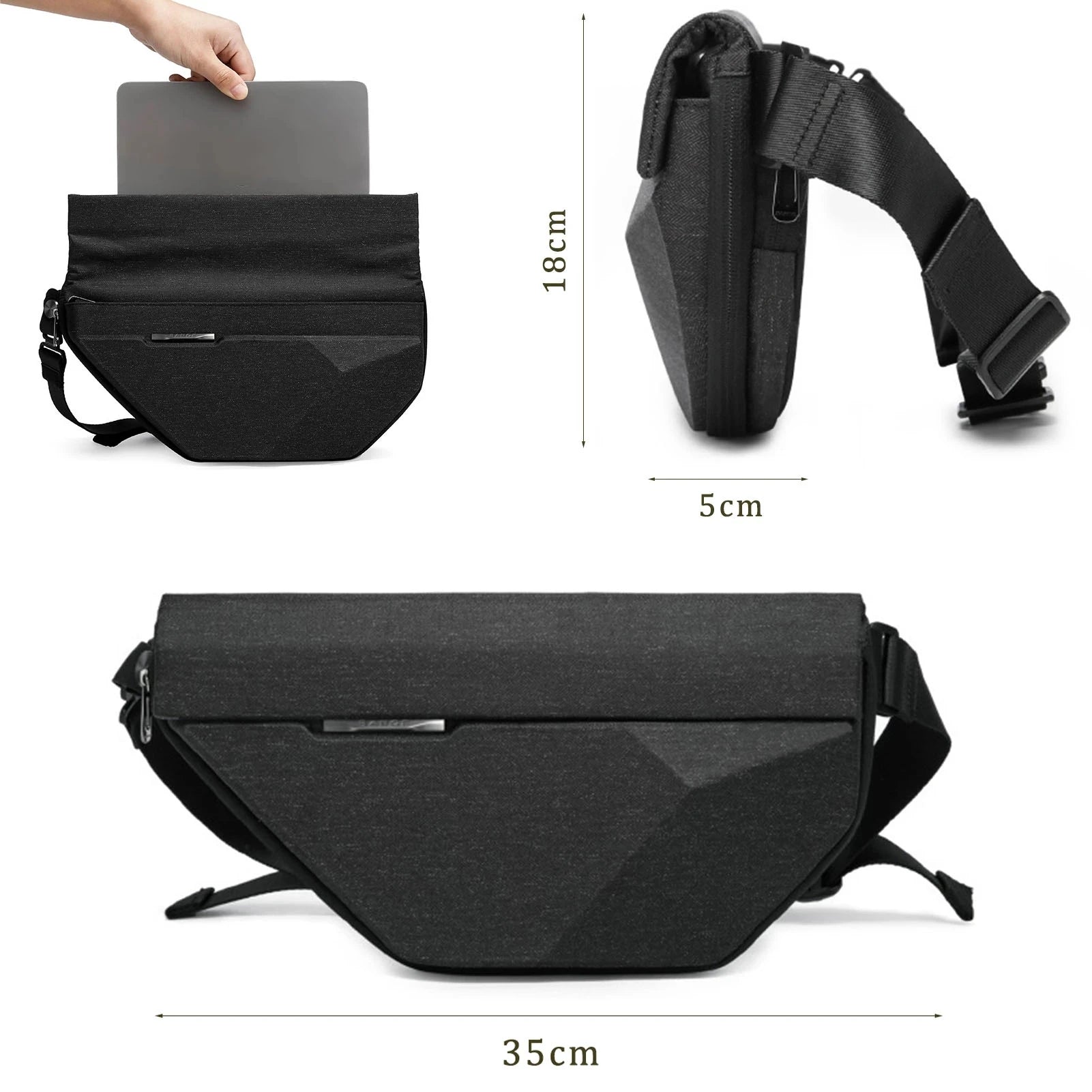 BANGE Cross Man Anti-theft Bag  Multifunction Hard Shoulder Bags Messenger Chest Sling Crossbody Bags Travel For 7.9 inch iPad