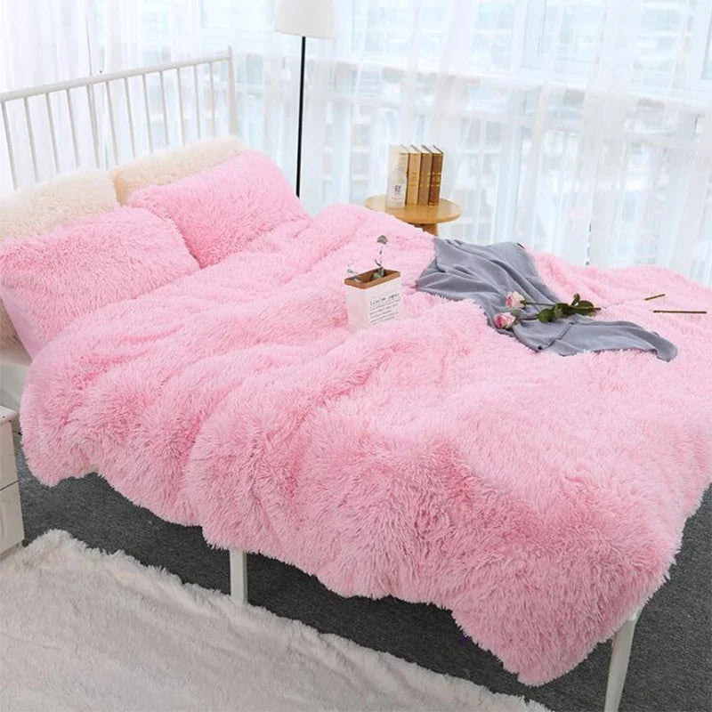 Shaggy Super Soft Coral Fleece Blanket Warm Cozy Bedding Blanket Fluffy Sofa Bedding Airplane Hotel Throw Sofa Pillowcases Sale