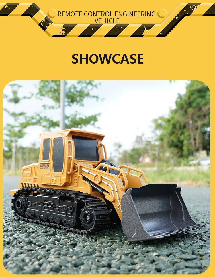 2.4G RC Excavator Children Remote Control Model Car Engineering Dump Truck Bulldozer High Tech Remote Control Car Children Toys