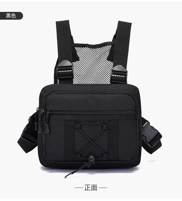 Outdoor Camouflage Tactical Bag Personality Tooling Functional Vest Bag Oxford Cloth Double Plus Backpack Men Women Chest Bag