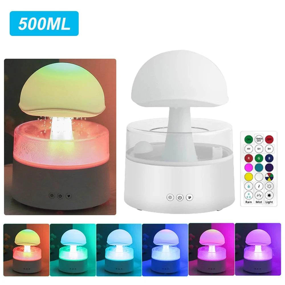 Mushroom Air Humidifier Home Bedroom Aromatherapy Lamp Calming Water Drops Sounds Diffuser Humidifier Rain Cloud Night LightExpress Global Mart  SPECIFICATIONSBrand Name: alloetHumidification Method: Mist DischargePower (W): 5wVoltage (V): 5VNoise: &lt;36dbOrigin: Mainland ChinaCapacity: &lt;1LModel Number: HMushroom Air Humidifier Home Bedroom Aromatherapy Lamp Calming Water DDSers