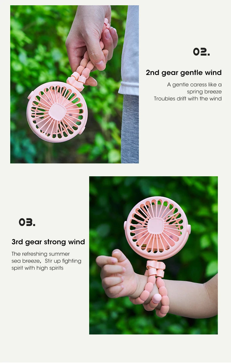 Baby Fan for Cart Stroller 3 Speeds Fans Portable Outdoor Fan Clip On for Baby USB Rechargeable Handheld Electric Fan for Home