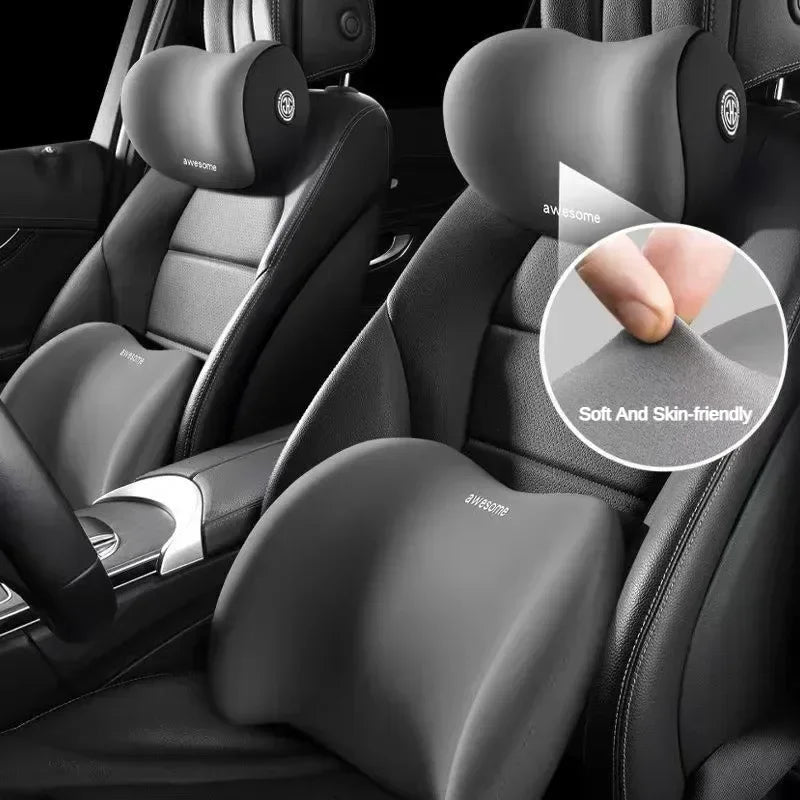 Universal Car Headrest Lumbar Memory Foam Cervical Lumbar Support Car Headrest Backrest Pillow Office Car Interior Accessories