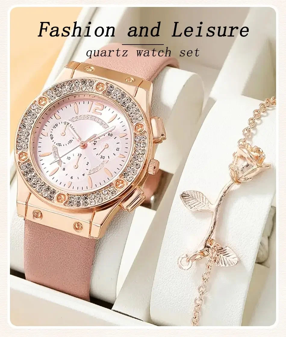 2pcs Set Womens Butterfly Watches Ladies Fashion Watch New Simple Casual Women Analog WristWatch Bracelet Gift