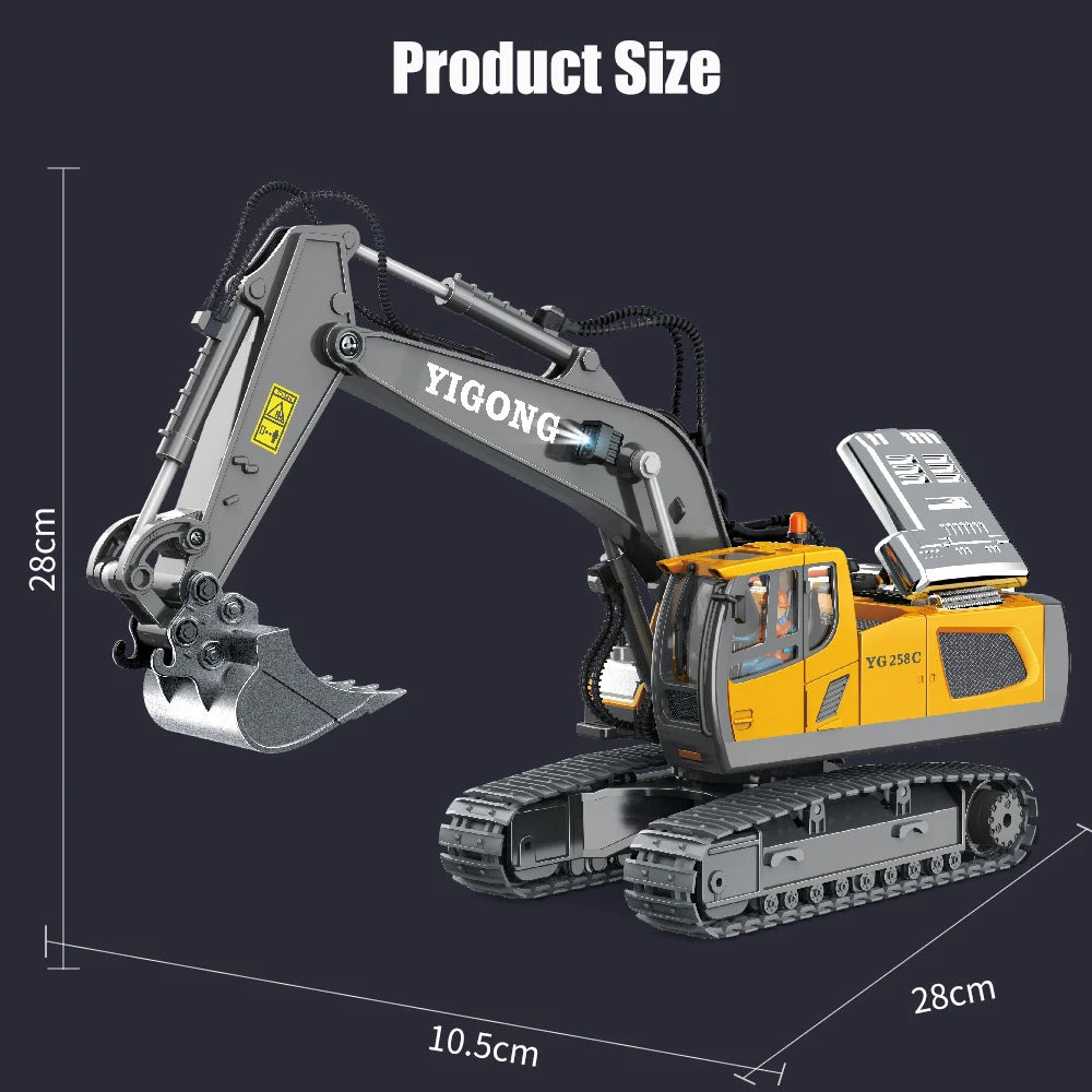 2.4G RC Excavator Children Remote Control Model Car Engineering Dump Truck Bulldozer High Tech Remote Control Car Children Toys