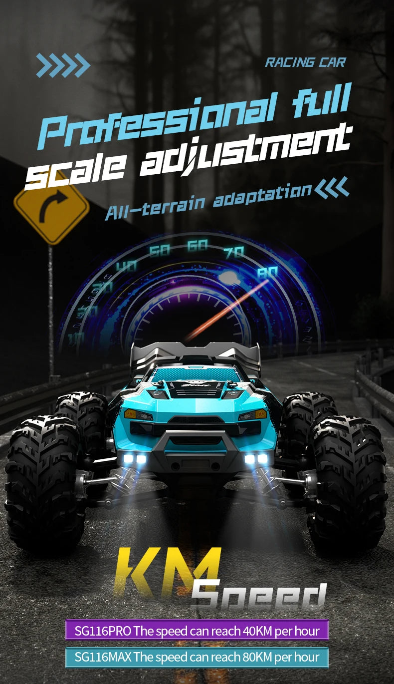 ZLL SG116 MAX 1:16 High Speed Drift Racing 80KM/H Brushless Motor 4WD RC Off Road Car Monster Trucks Toys for For Kids Gifts