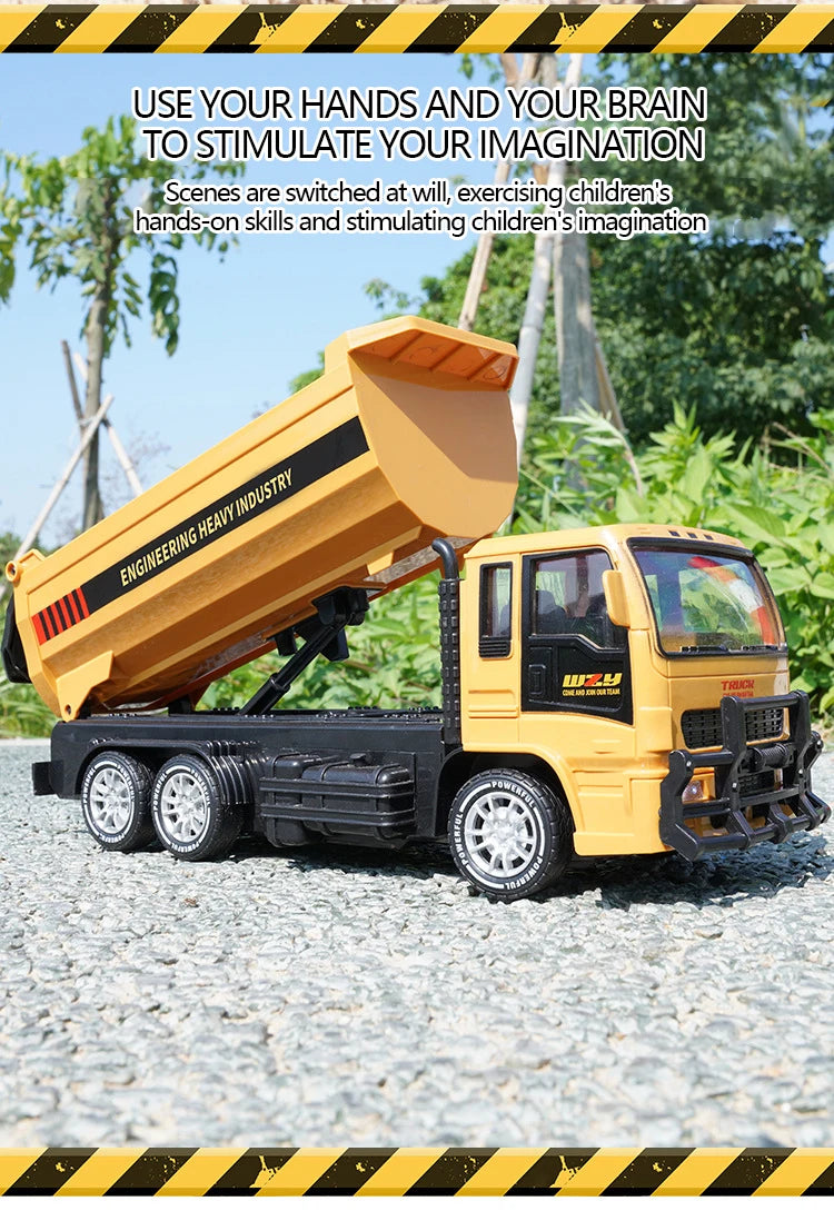 2.4G RC Excavator Children Remote Control Model Car Engineering Dump Truck Bulldozer High Tech Remote Control Car Children Toys