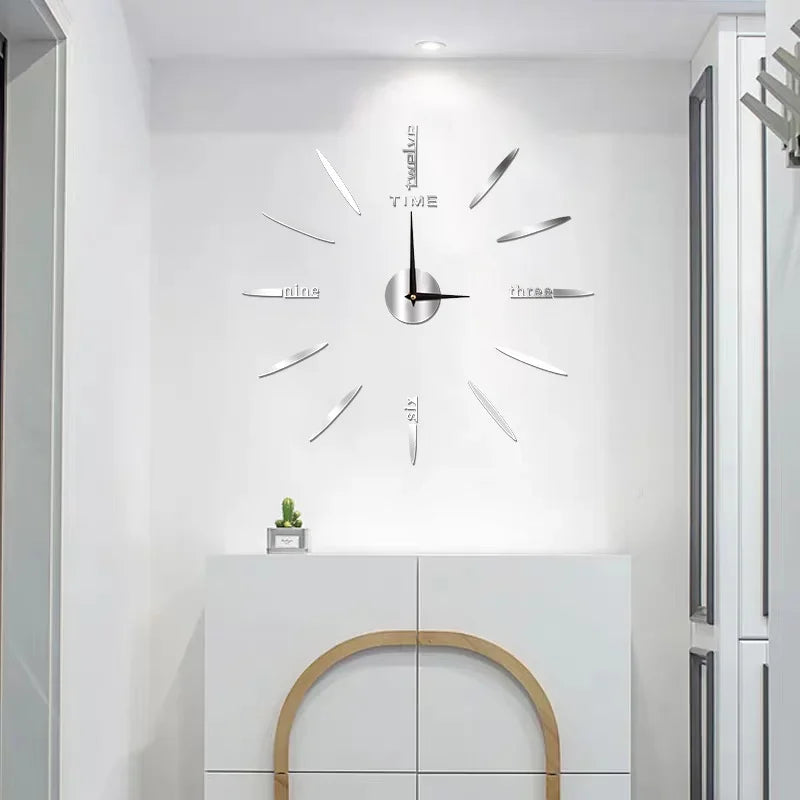 Creative Frameless DlY Wall Clock WallDecal Home Silent Clock Living RoomOffice Wall Decoration