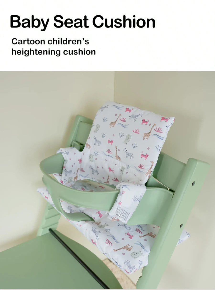 Dining Chair Seat Cushion,Wipe Clean Cushion for High Chair,Cartoon Printing,It Safer and More Comfortable for Baby to Sit On