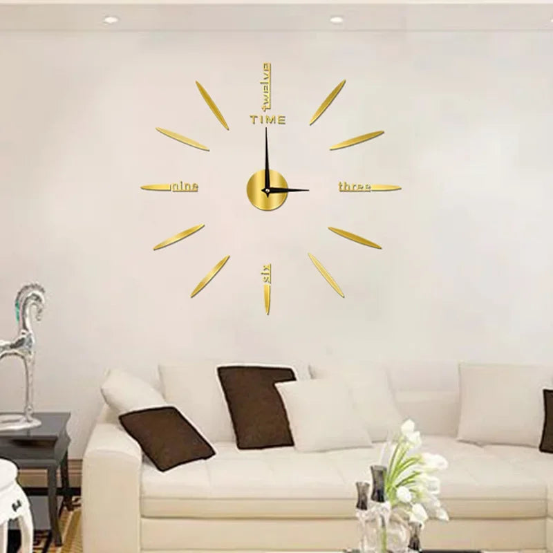 Creative Frameless DlY Wall Clock WallDecal Home Silent Clock Living RoomOffice Wall Decoration