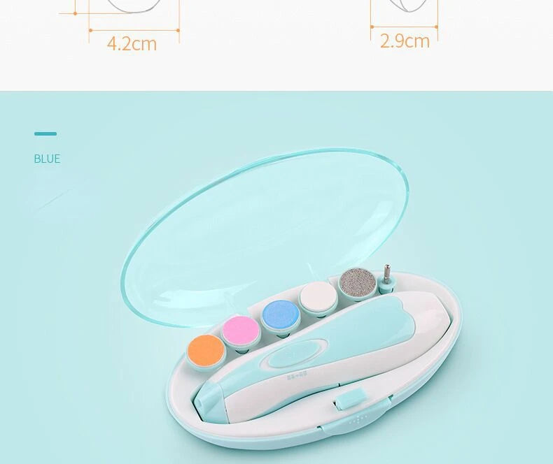 Baby Nail Trimmer Electric Newborn Essential Set Nail Clippers Tools Cutter Care Set Coupe Ongle Bebe With 6 Grinding Heads