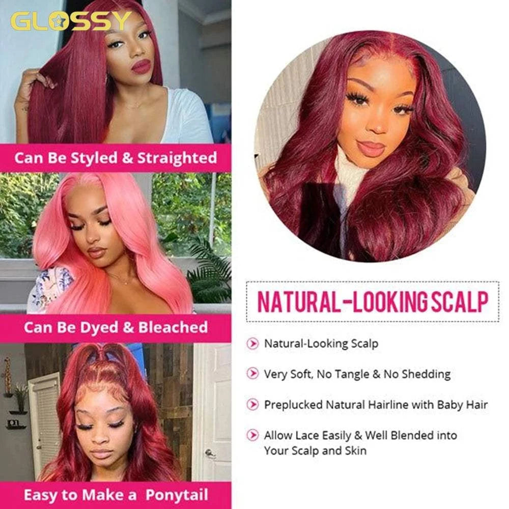 Burgundy Body Wave HD Lace Frontal Hair WigExpress Global Mart  Unleash Your Inner Diva with the Burgundy Body Wave HD Lace Frontal Hair Wig!
Transform your look with our luxurious Burgundy Body Wave HD Lace Frontal Hair Wig, desBurgundy Body Wave HD Lace Frontal Hair WigDSers