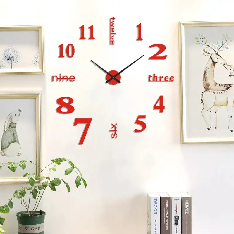 Creative Frameless DlY Wall Clock WallDecal Home Silent Clock Living RoomOffice Wall Decoration