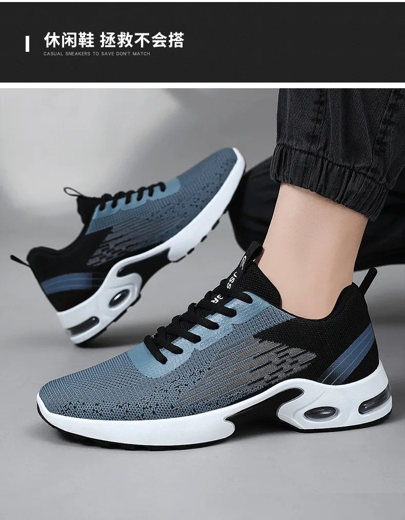 2024 Men's Shoes Spring fashion Soft sole sports single shoes flying woven Casual style men's Running shoes sneakers