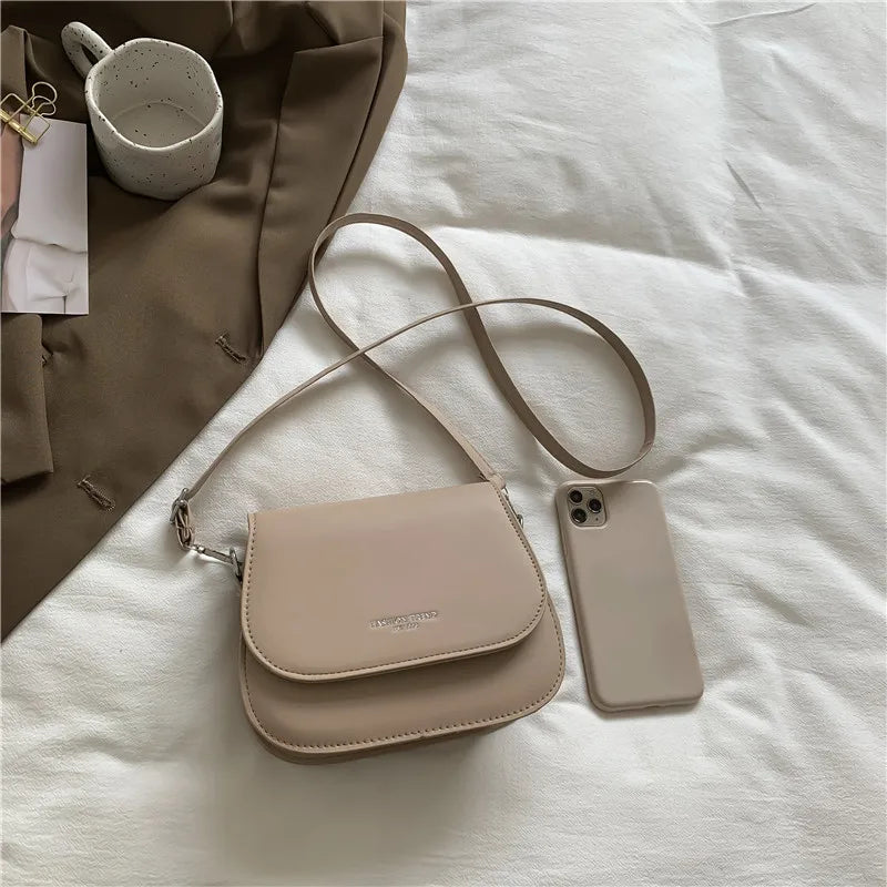 Vintage Saddle Crossbody Bag PU Leather Women's Luxury Design Small Handbag and Purse Ladies Travel Shoulder Messenger Bag Purse