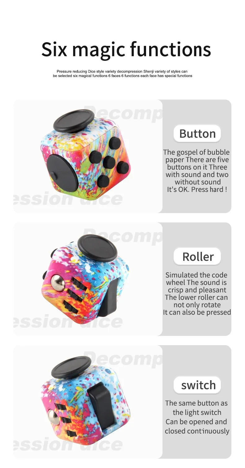 Fidget Anti Stress Relief Toys Decompression Dice Game for Adult Children Interesting  Antistress Funny Gift Finger Movement Toy